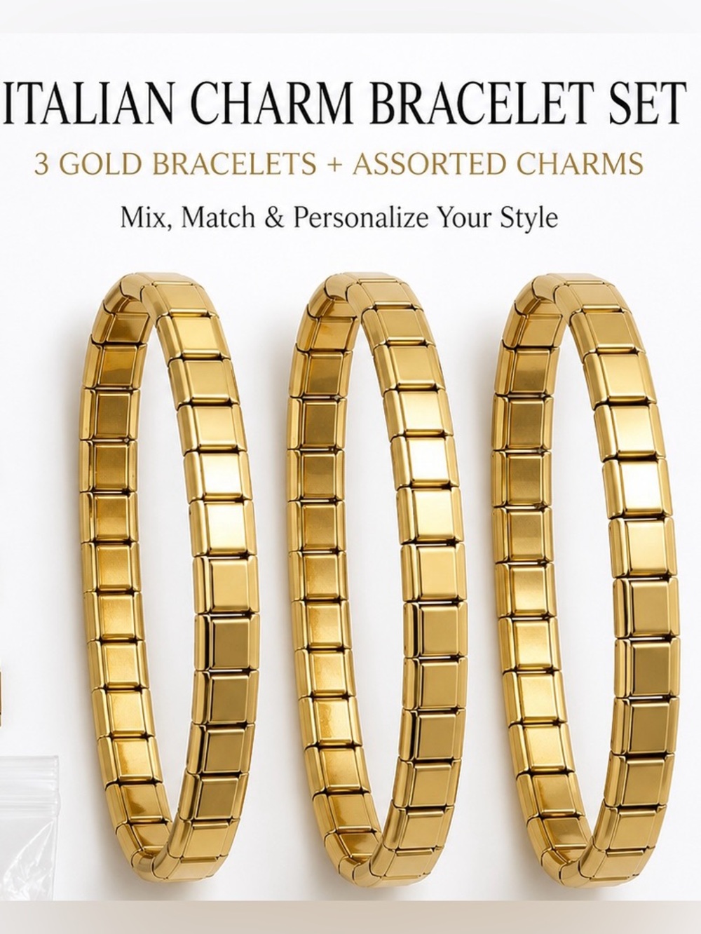 Gold Tone Link Bracelet Sections and Watch Band Links